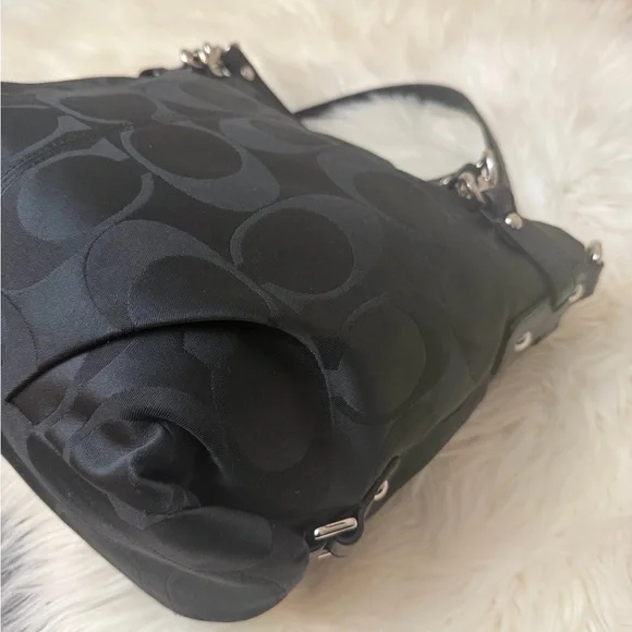 Coach Black Brooke Sateen Signature
Charm Shoulder Bag - Picture 7 of 11